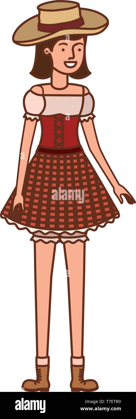 farmer woman with straw hat Stock Vector Image & Art - Alamy
