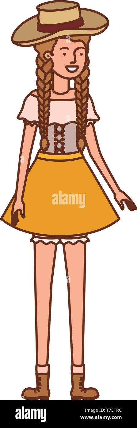 farmer woman with straw hat Stock Vector Image & Art - Alamy