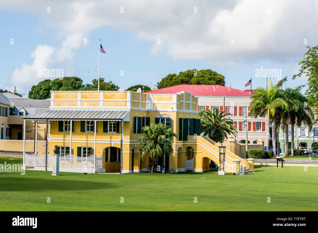 Old Danish Customs House, Christiansted National Historic Site, Christiansted, St. Croix, US Virgin Islands. Stock Photo