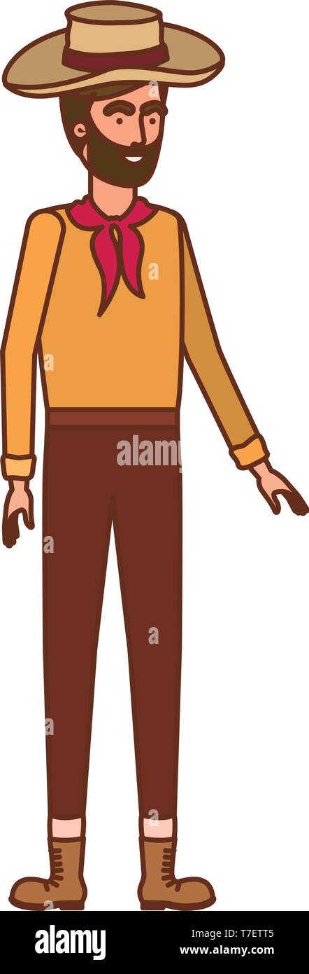 man farmer with straw hat Stock Vector Image & Art - Alamy