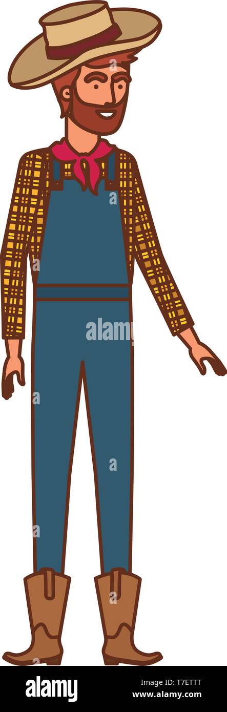 man farmer with straw hat Stock Vector Image & Art - Alamy