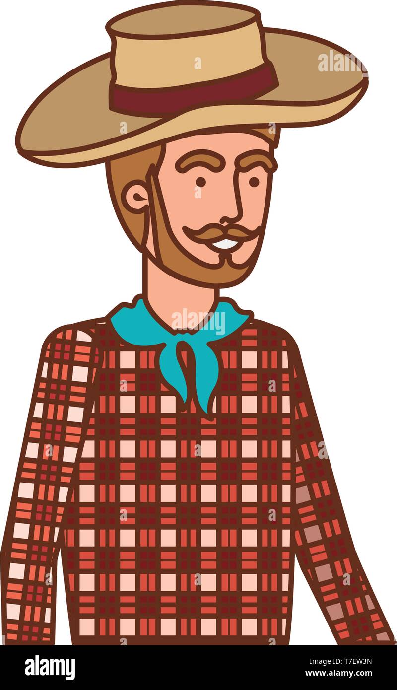 man farmer with straw hat Stock Vector Image & Art - Alamy