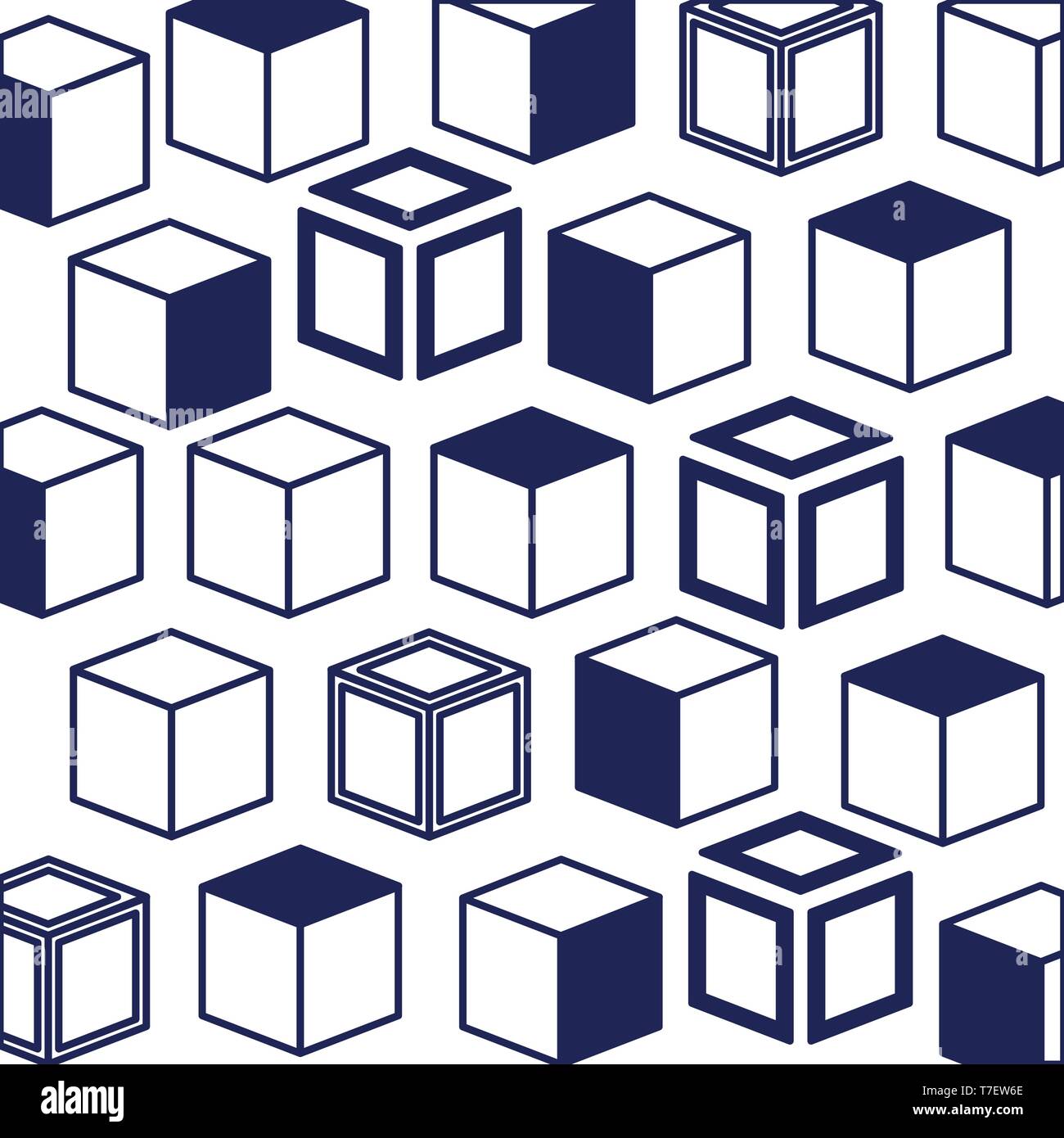 cubes figures geometrics pattern Stock Vector Image & Art - Alamy