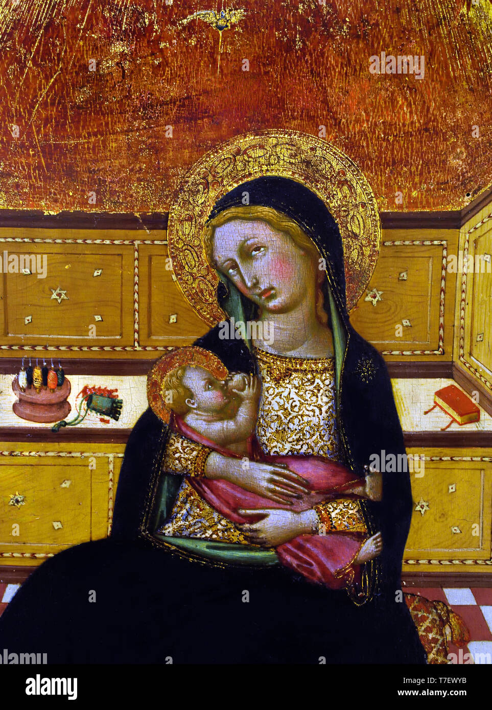 The virgin of humble 1380 by Niccolò di Buonaccorso 1372-1388 known in Sienna Italian, Italy, (detail) Stock Photo