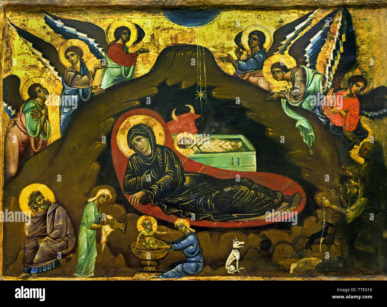 The Nativity 1275 - 1280 GUIDO DA SIENA second half of the 13th century  Italian, Italy, Stock Photo