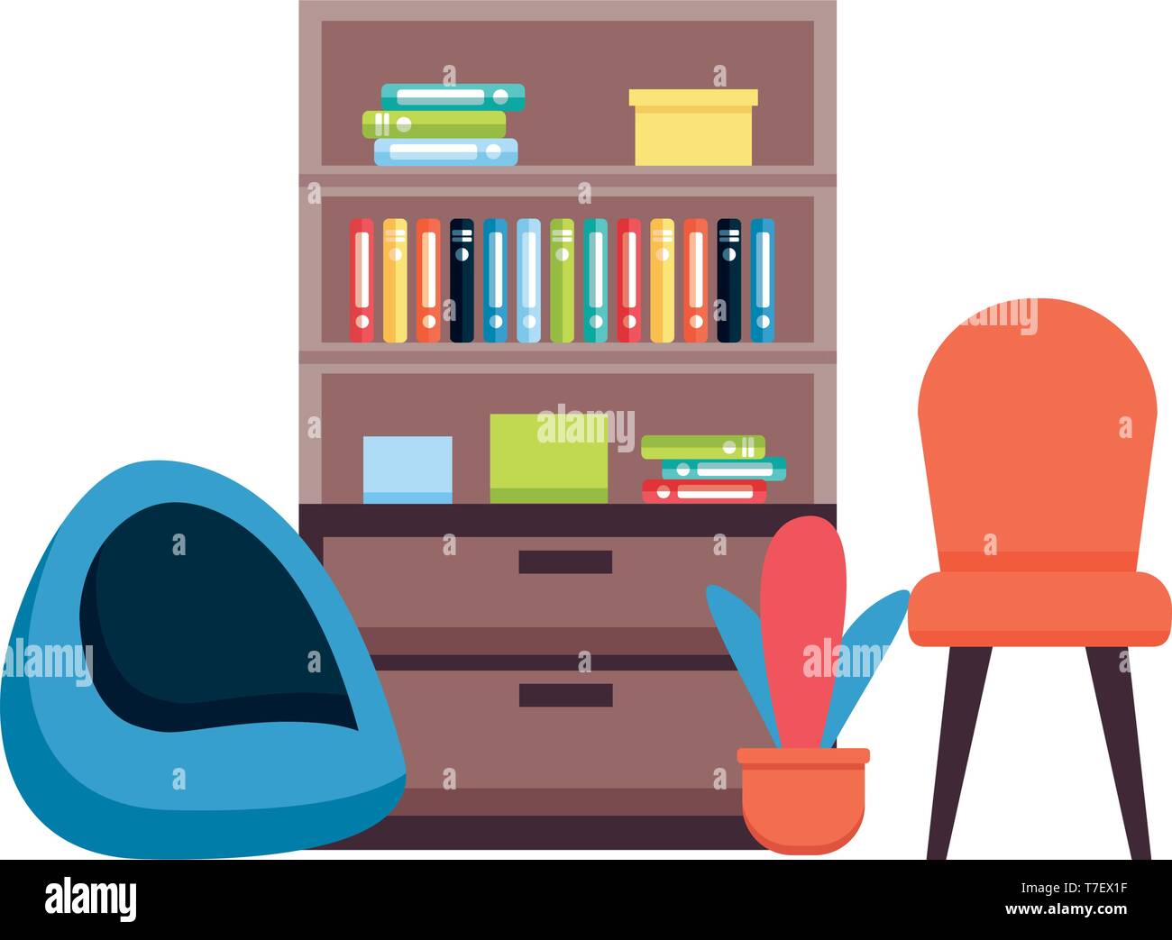 office bookshelf chairs Stock Vector Image & Art - Alamy