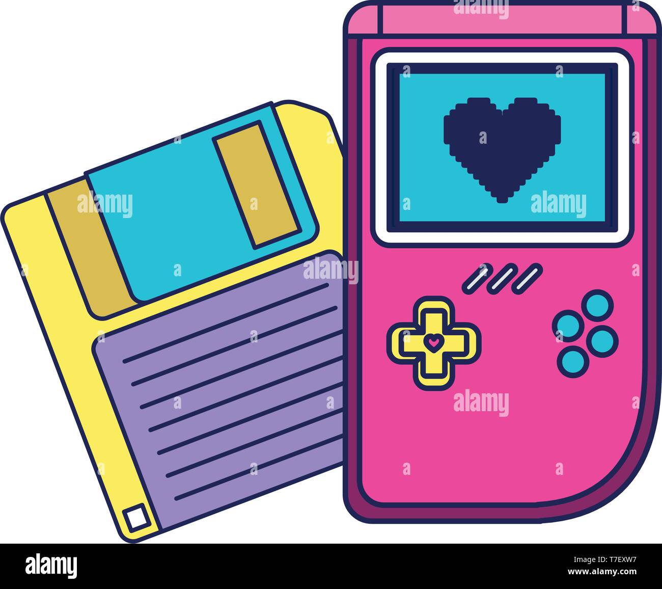 retro floppy disk with handle video game Stock Vector Image & Art Alamy