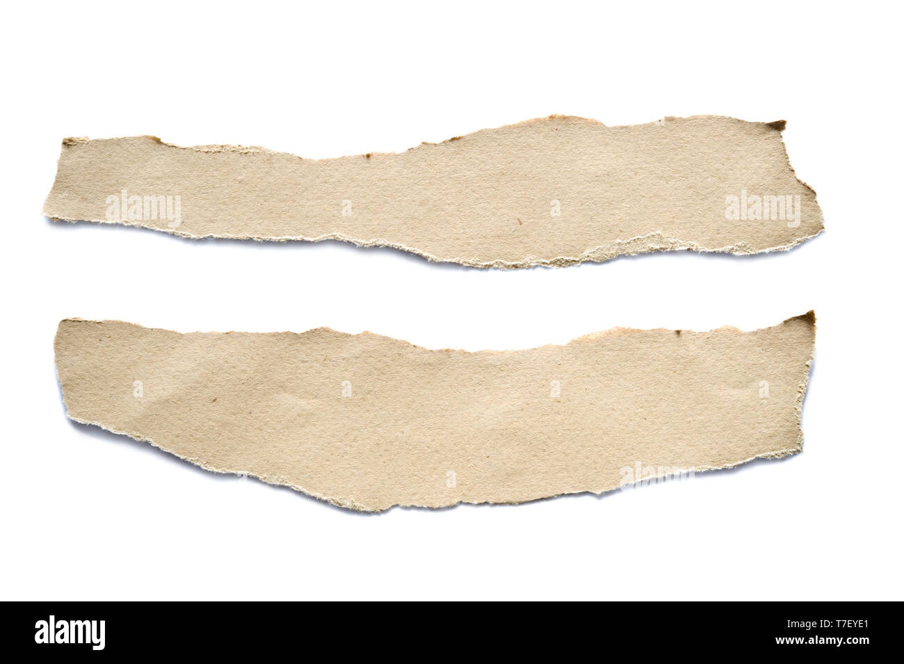 Pieces of torn paper on white background. Stock Photo