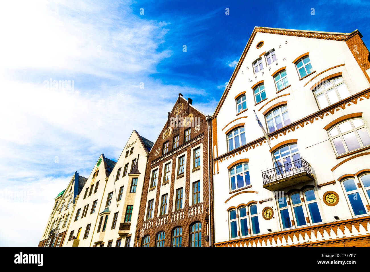 Historic hanseatic buildings in Bryggen, Bergen, Norway Stock Photo