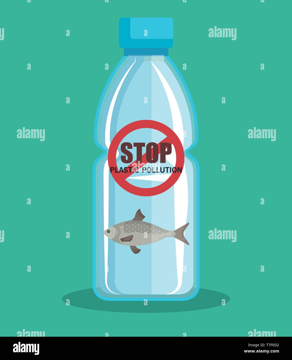 toxic plastic bottle and fish contamination Stock Vector Image & Art Alamy