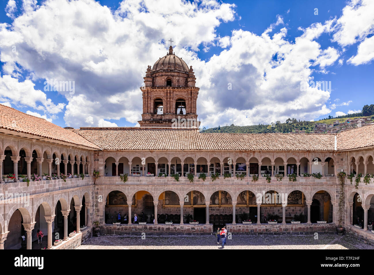 Cusco, Peru – April 11, 2019: Courtyard of Convent of Santo Domingo in Koricancha complex in the city of Cusco, Peru. Koricancha was the most importan Stock Photo