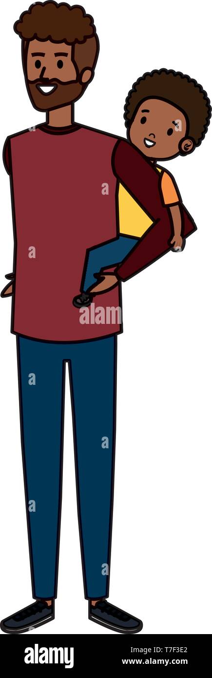 afro father with son characters Stock Vector Image & Art - Alamy