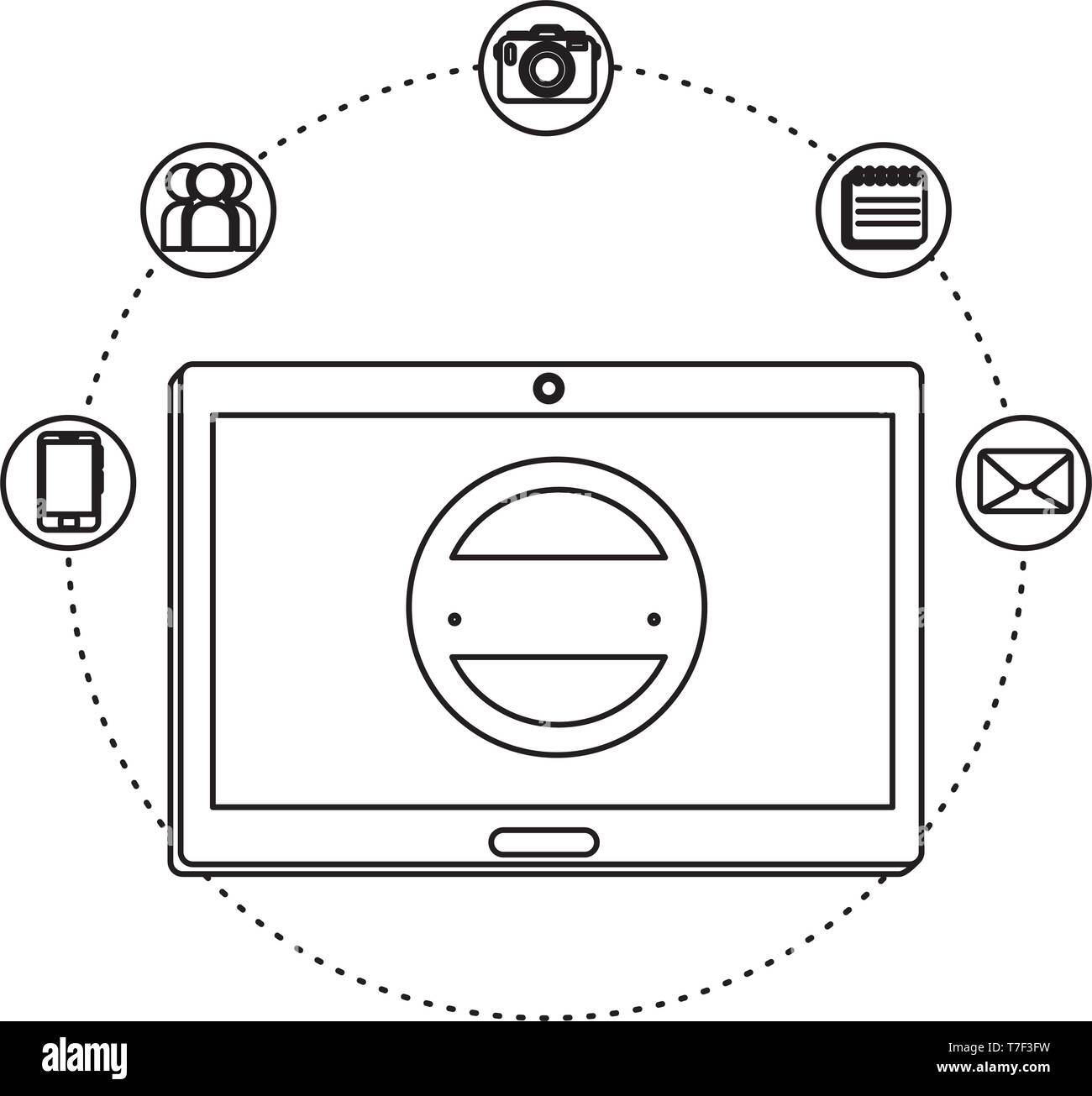 tablet device electronic with ecommerce icons Stock Vector Image & Art ...