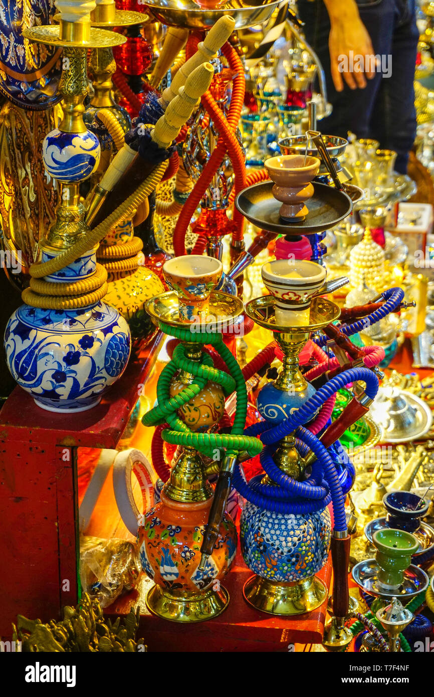 Hookah stand in grand bazaar Istanbul Turkey Stock Photo Alamy