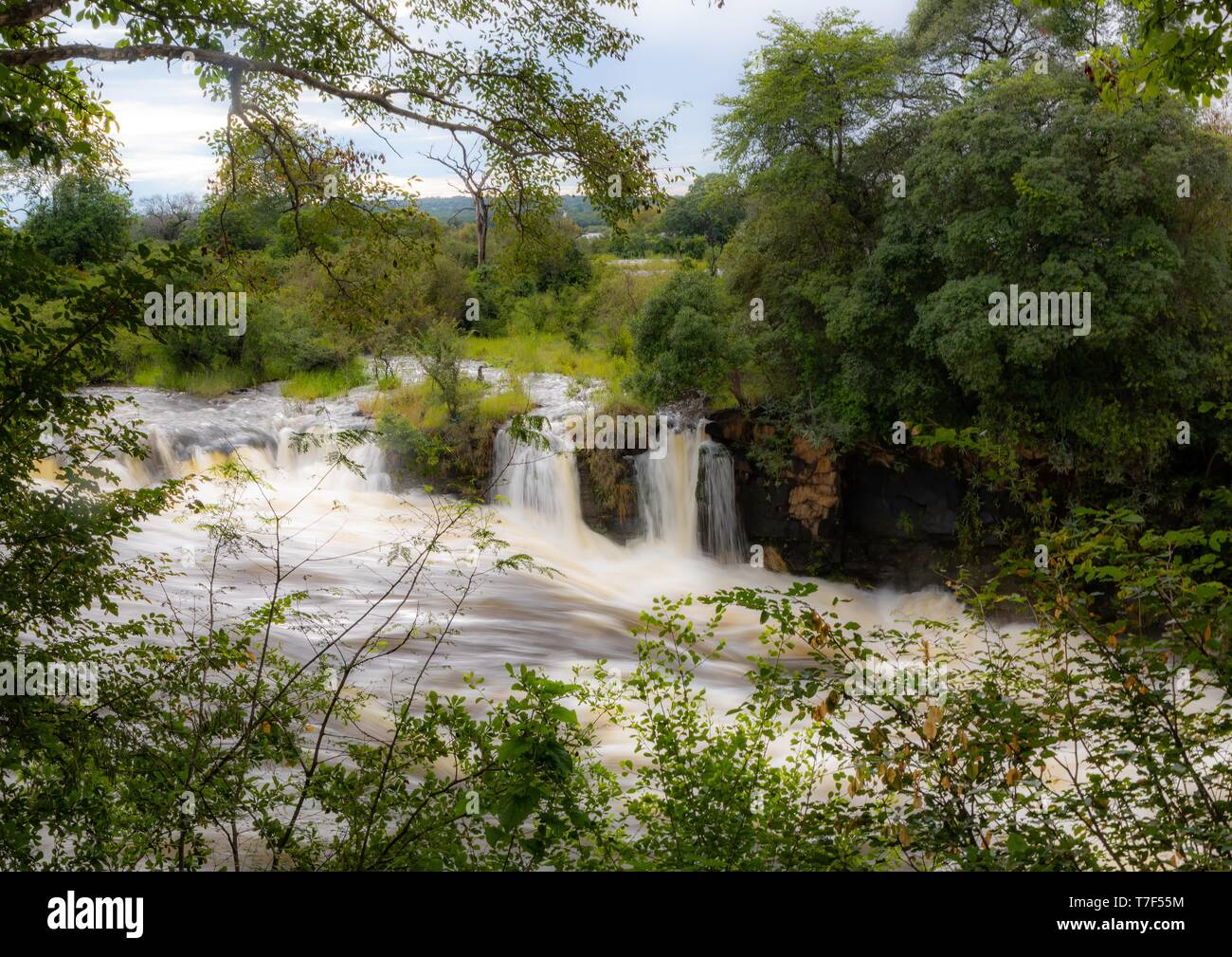 Victoria Falls between Zambia and Zimbabwe Stock Photo