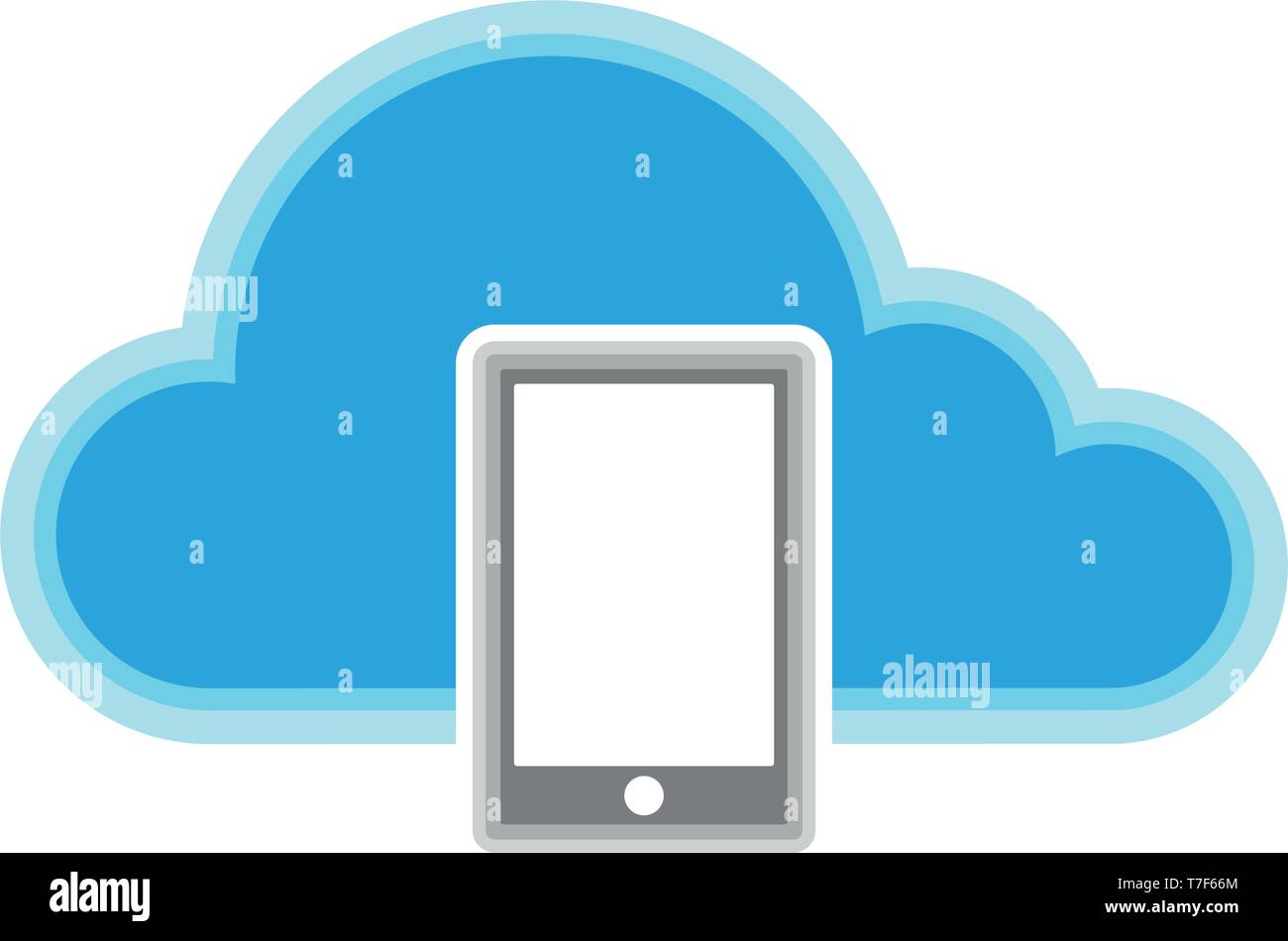 Cloud computing icon with a smartphone symbol Stock Vector Image & Art ...