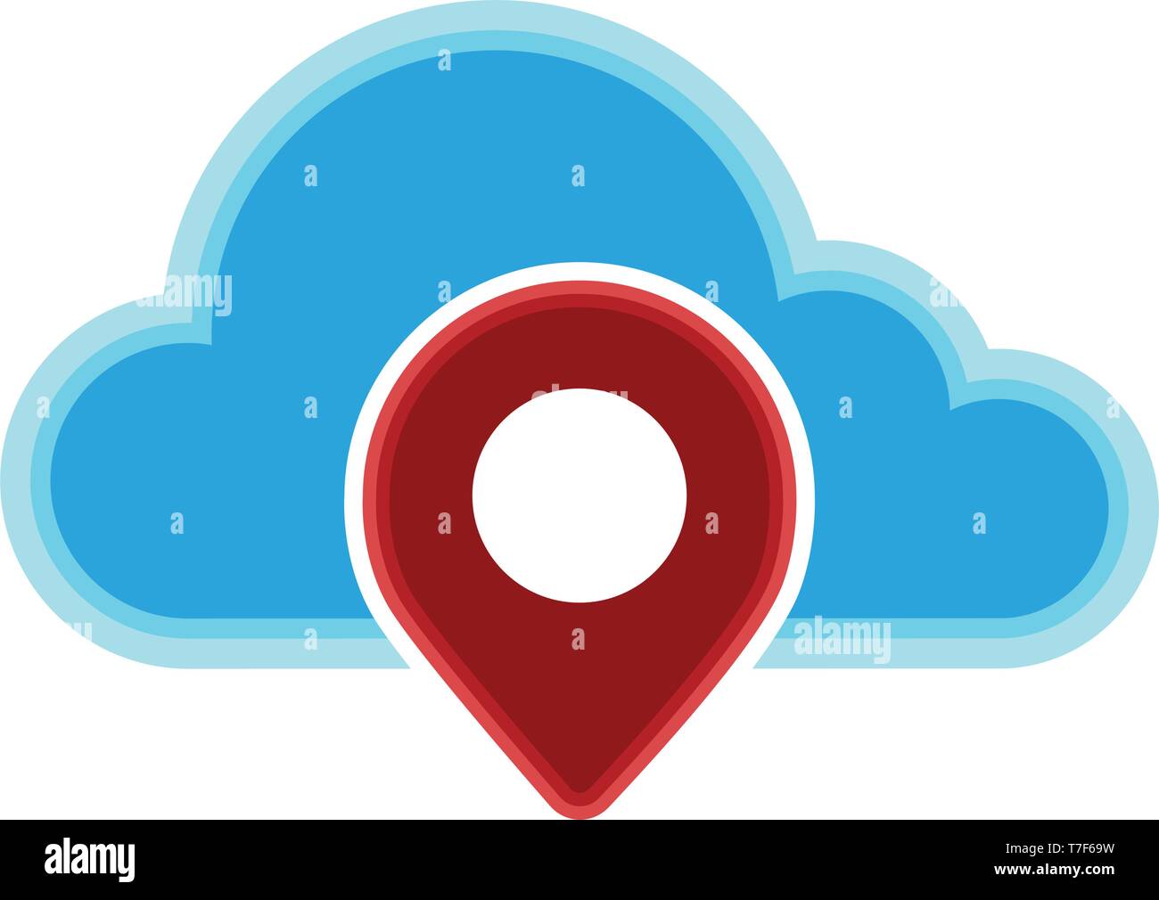 Cloud computing icon with a location pin symbol Stock Vector Image ...