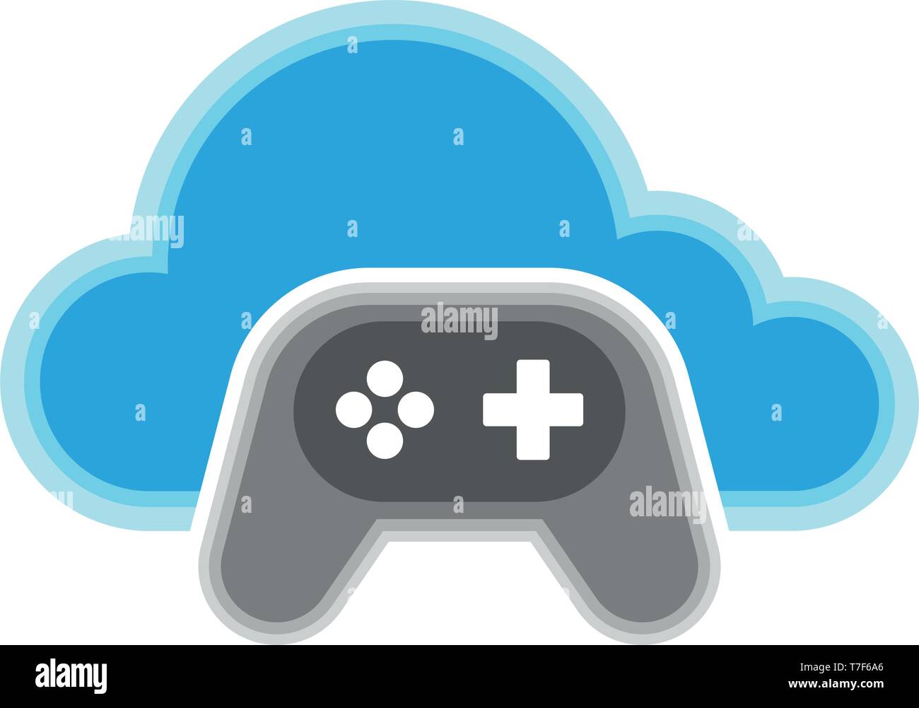 Cloud computing icon with a gamepad symbol Stock Vector Image & Art - Alamy