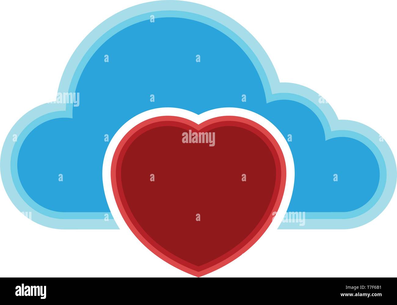 Cloud computing icon with a heart shape symbol Stock Vector Image & Art ...