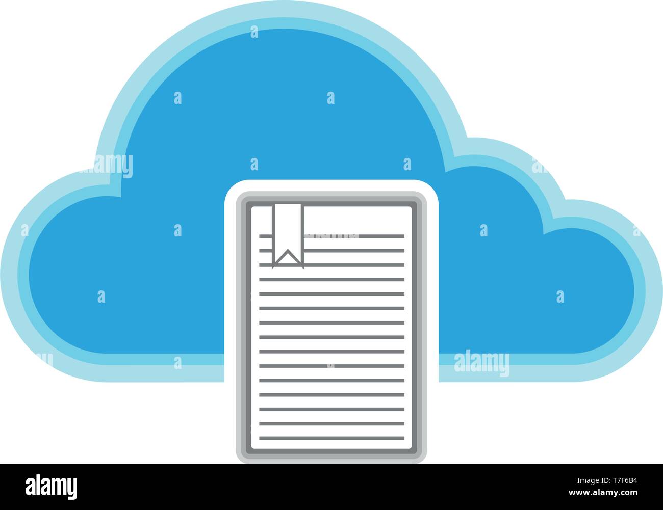 Cloud computing icon with a document symbol Stock Vector