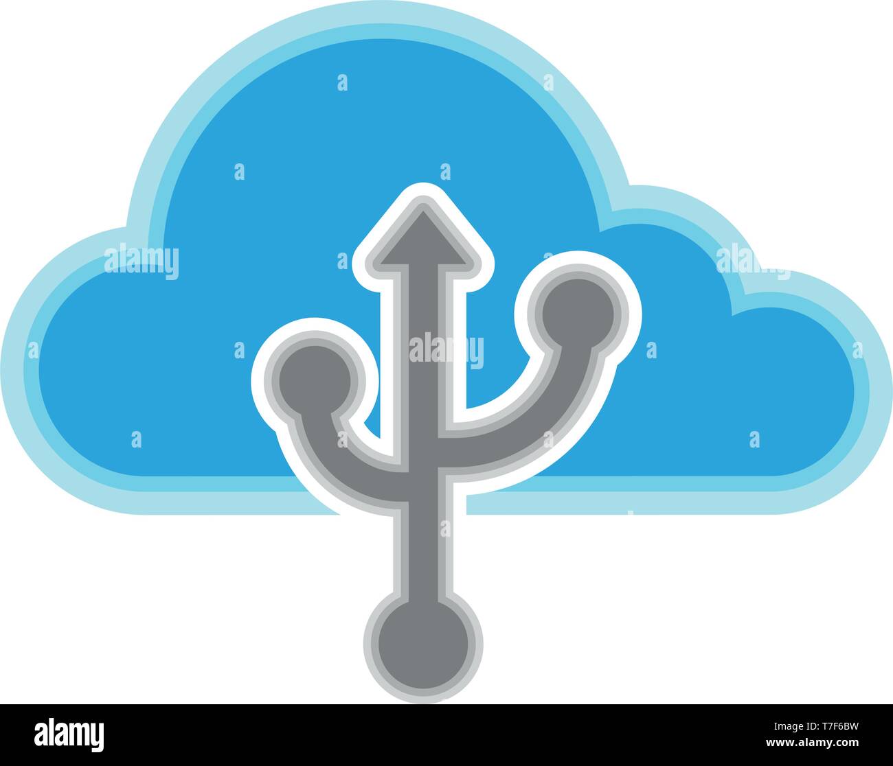 Cloud computing icon with a connection symbol Stock Vector Image & Art ...