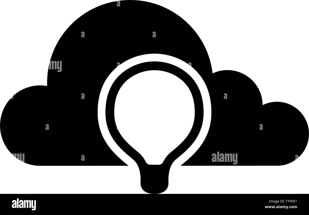 Cloud computing icon with a lightbulb symbol Stock Vector Image & Art ...