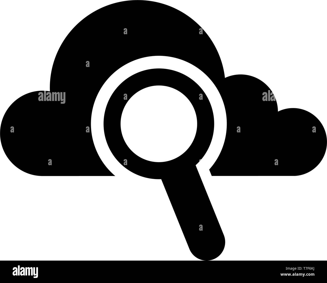 Cloud computing icon with a magnifying glass Stock Vector Image & Art ...