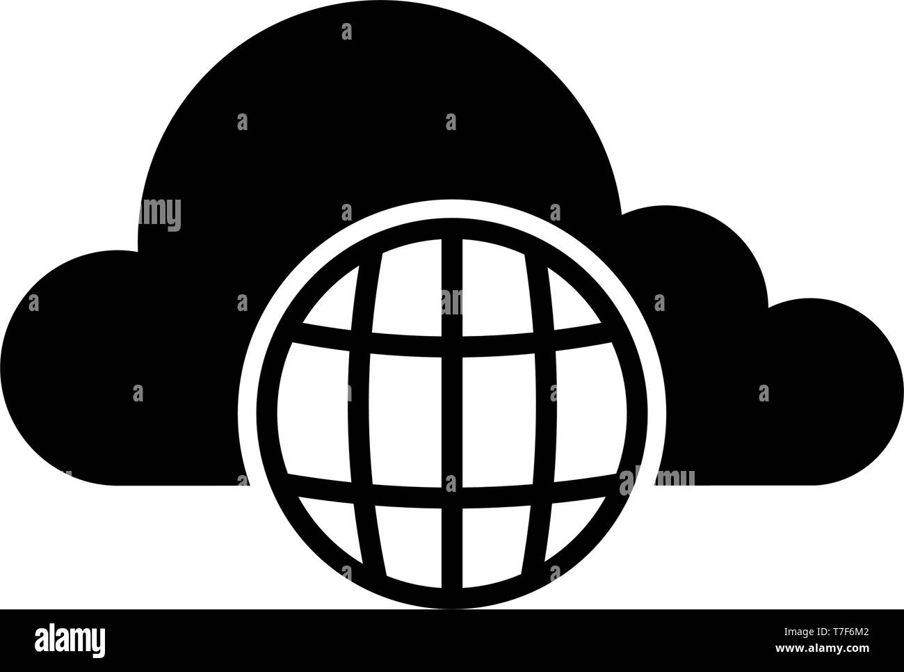 Cloud computing icon with a web symbol Stock Vector Image & Art - Alamy