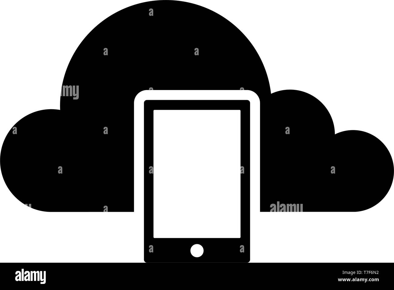 Cloud computing icon with a smartphone symbol Stock Vector Image & Art ...