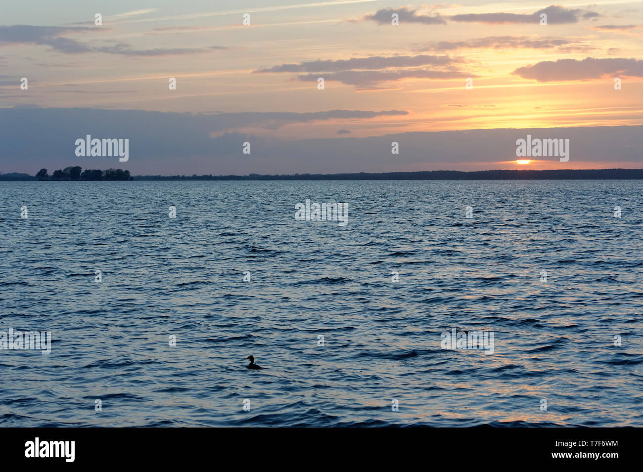 Sunset At Steinhude Lake Steinhuder Meer Germany Stock Photo