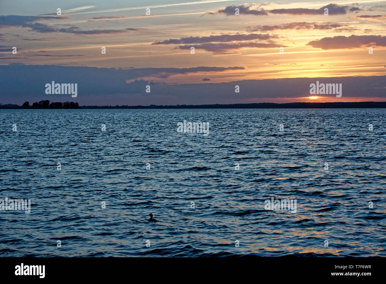 Sunset At Steinhude Lake Steinhuder Meer Germany Stock Photo
