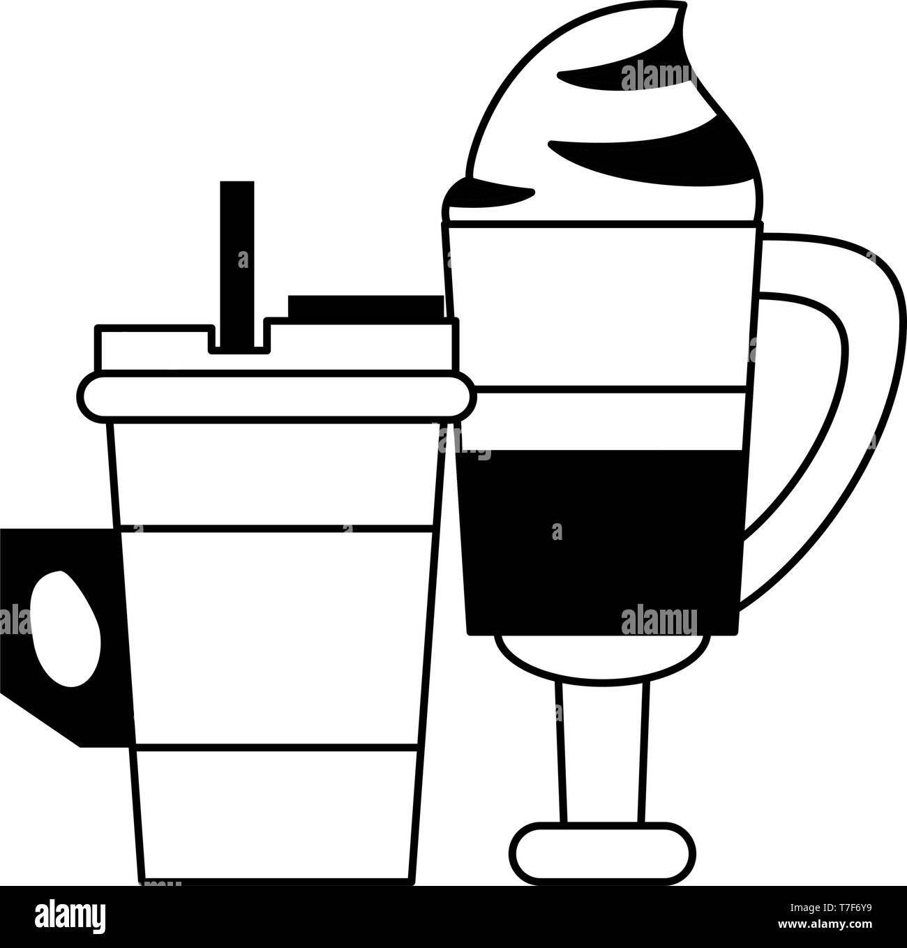 coffee cafe concept cartoon Stock Vector