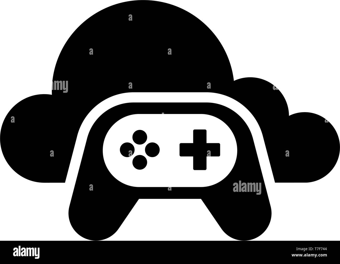 Cloud computing icon with a gamepad symbol Stock Vector Image & Art - Alamy