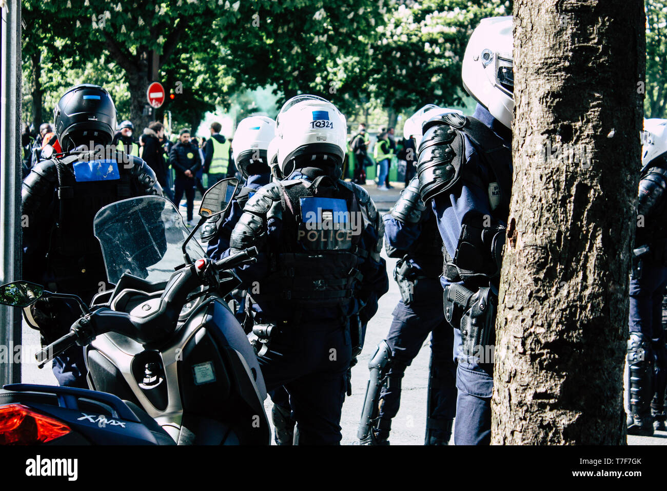 Paris France May 04, 2019 View of a riot squad of the French National ...