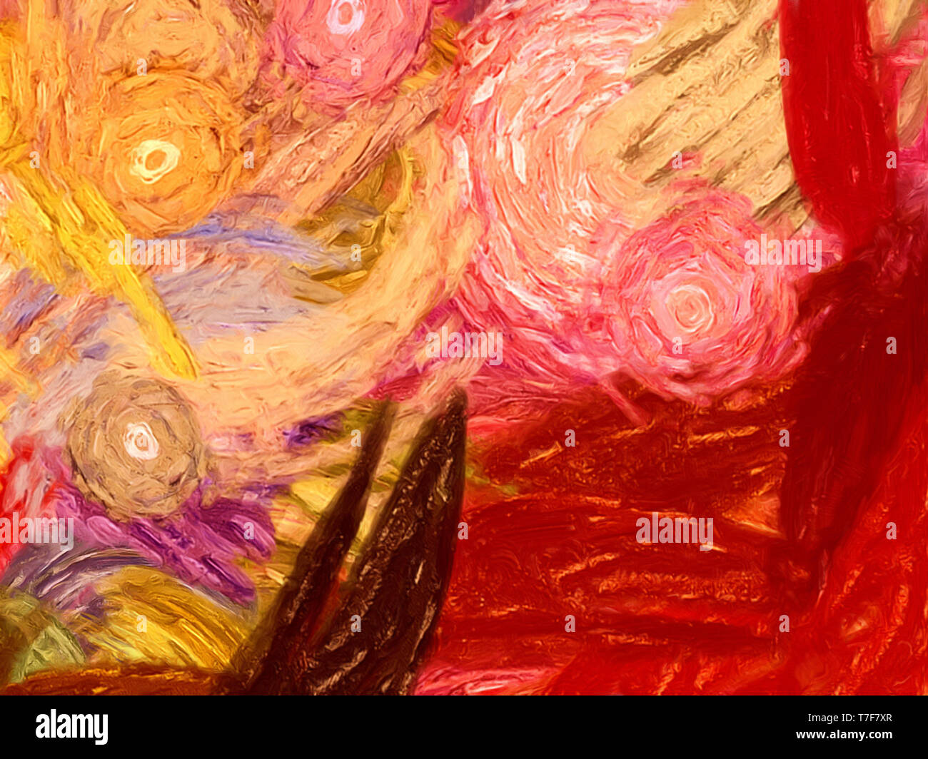 Abstract impressionism style oil painting background. Home decor wall ...