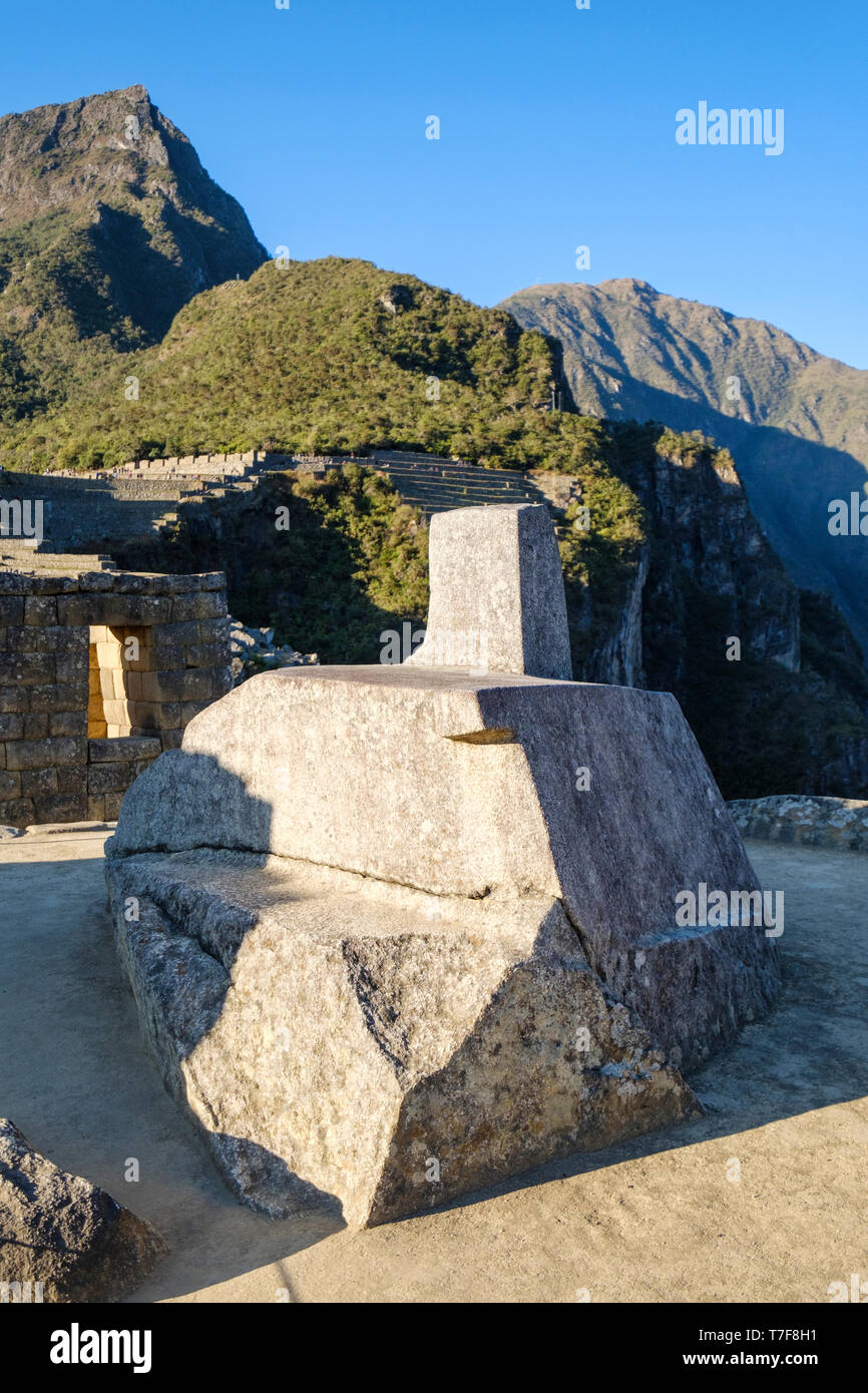 Machu picchu intihuatana stone hi-res stock photography and images - Alamy