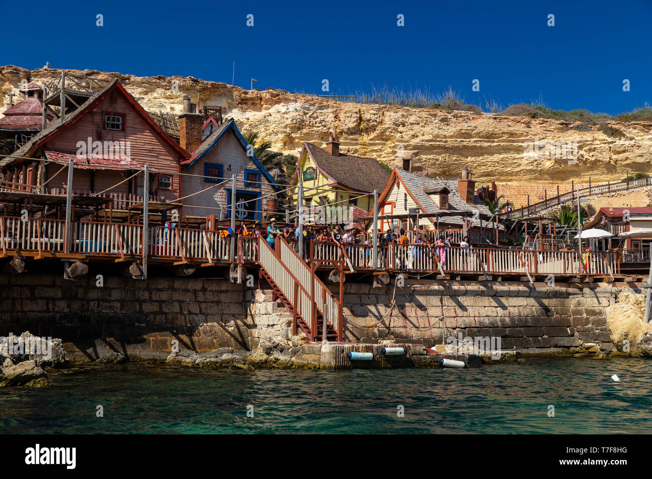 Malta, Malta, Popeye Village (Set of Popeye Movie) Stock Photo