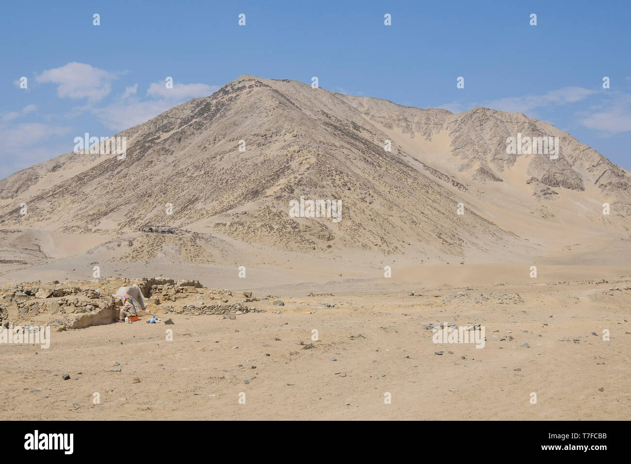 The archaeological site of The Sacred City of Caral (or Caral-Supe because is located on the Supe Valley) in Barranca Province, Lima Region, Peru Stock Photo