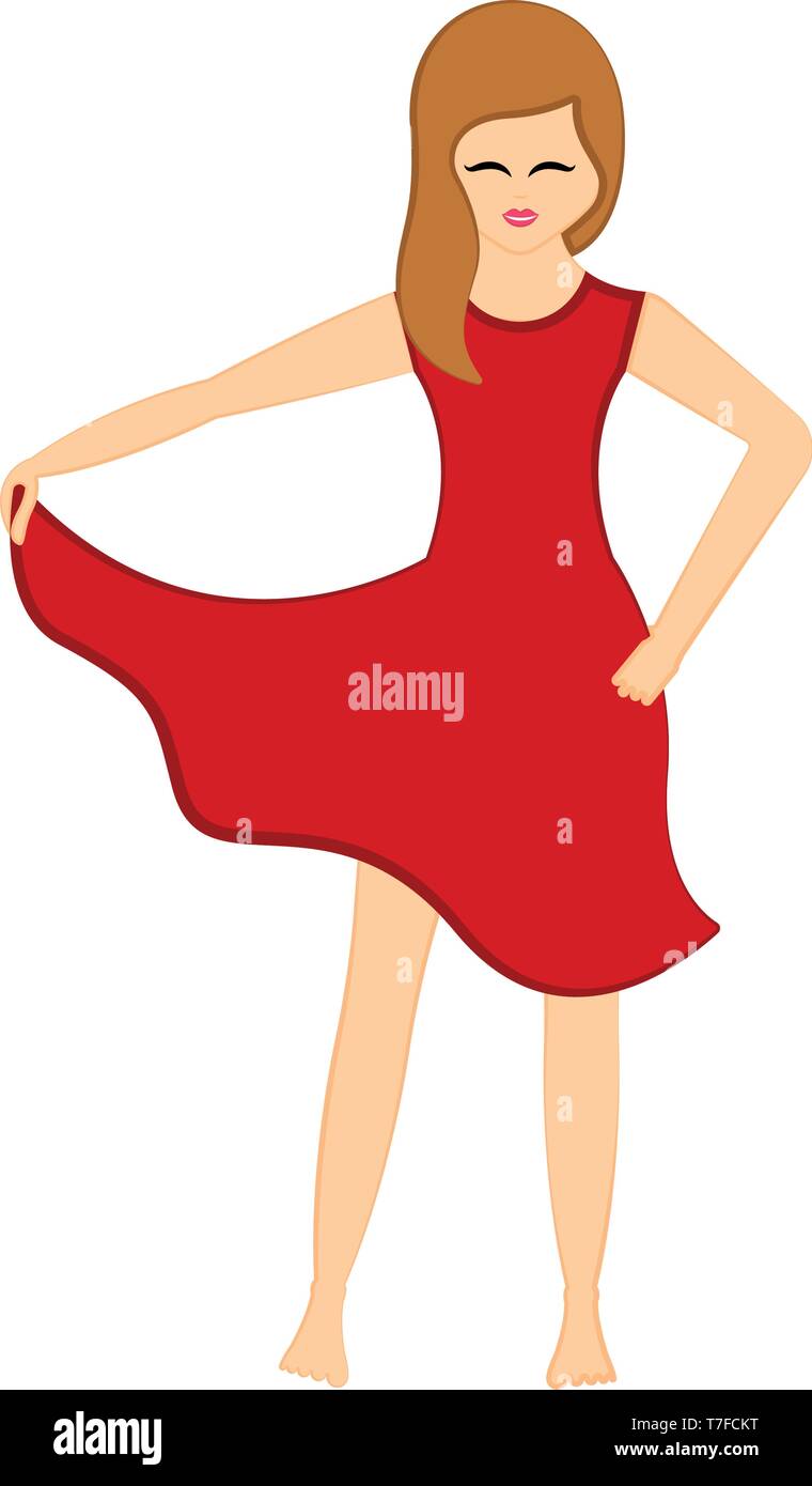Isolated beauty woman in a red dress Stock Vector Image & Art - Alamy