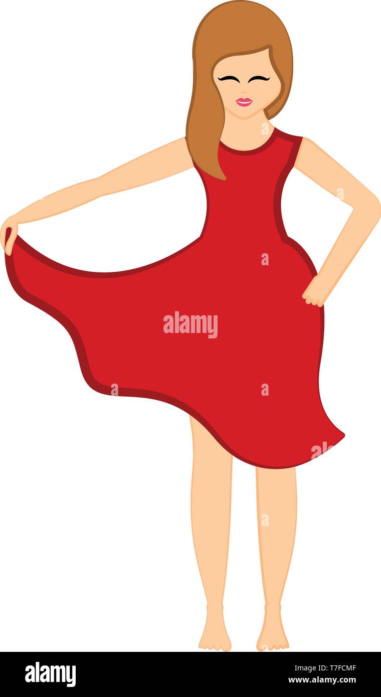 Isolated beauty woman in a red dress Stock Vector Image & Art - Alamy