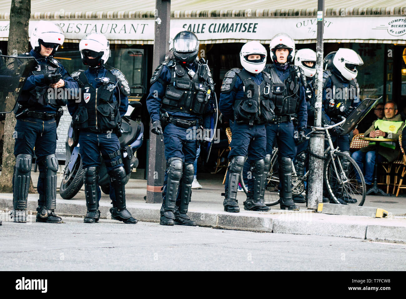 Paris France May 04, 2019 View of a riot squad of the French National ...