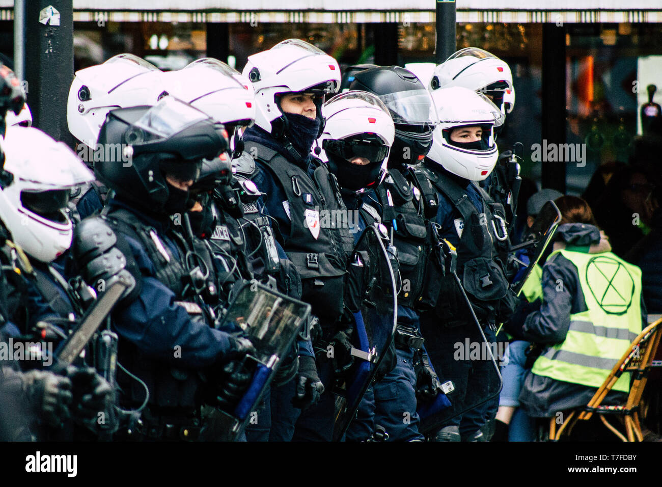 Paris France May 04, 2019 View of a riot squad of the French National ...