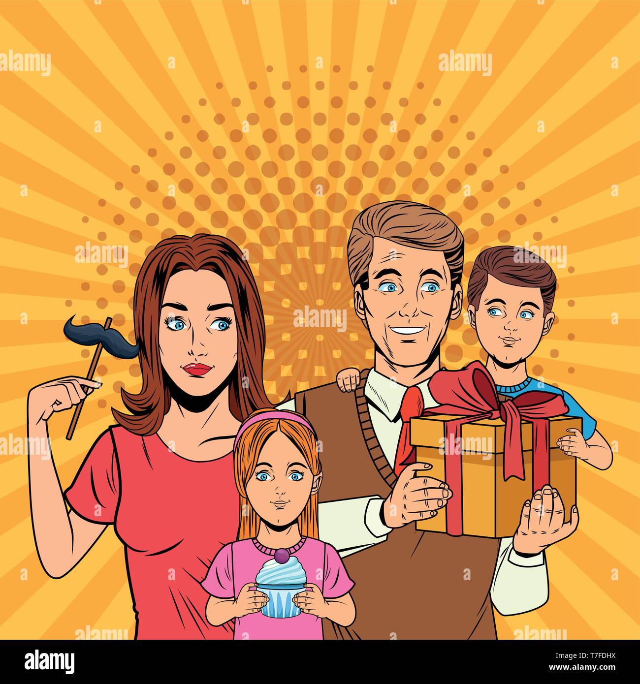 Fathers Day Pop Art Cartoons Stock Vector Image And Art Alamy