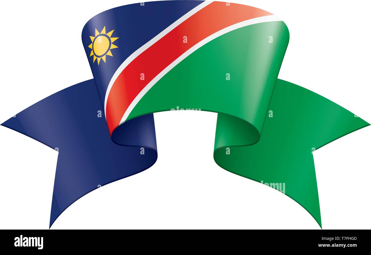 Namibia flag, vector illustration on a white background Stock Vector ...