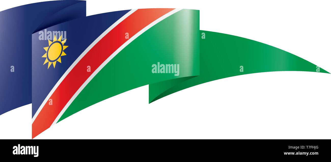 Namibia flag, vector illustration on a white background Stock Vector ...
