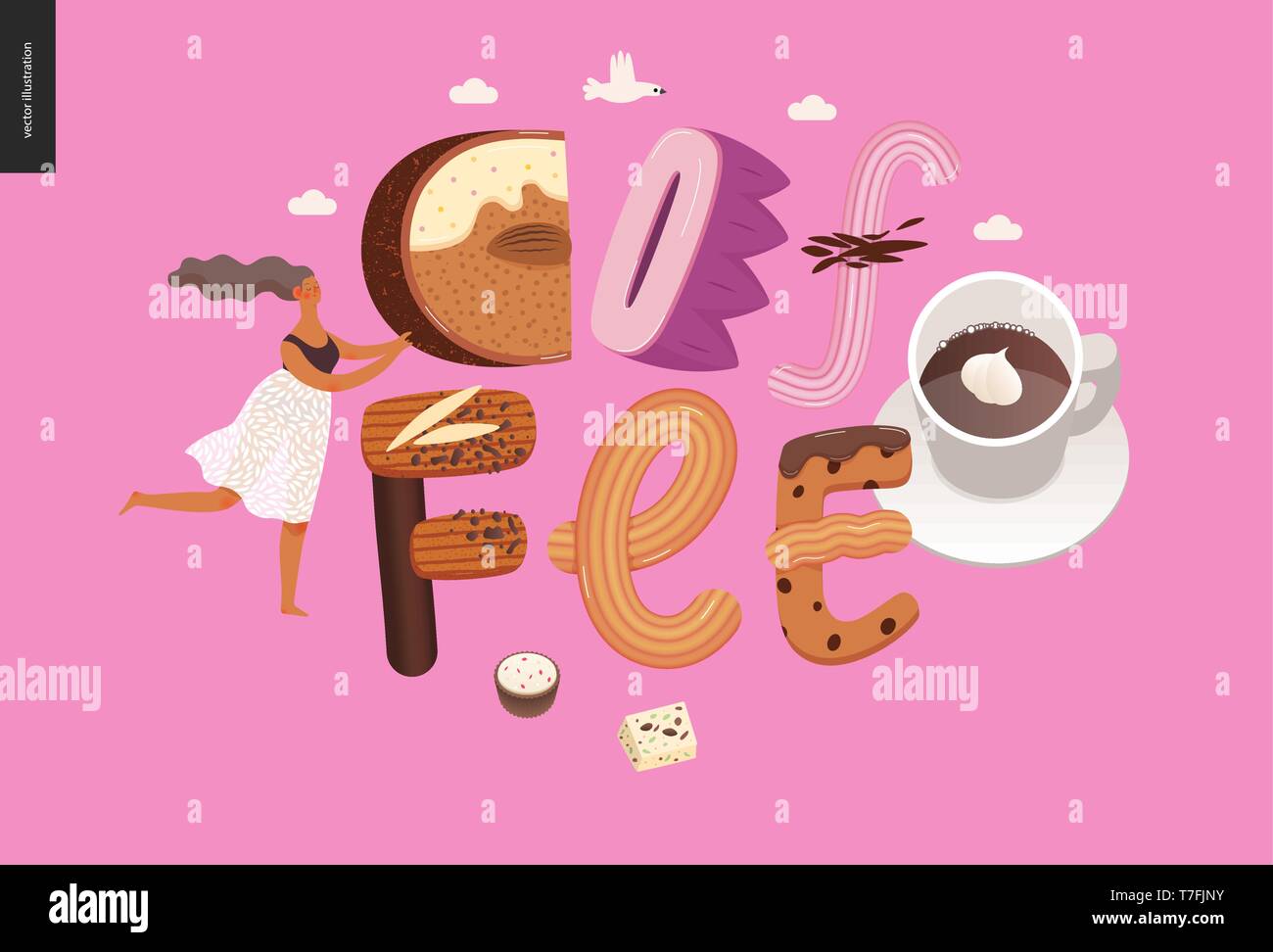 Toffee Lettering Toffee coffee Stock Vector Images - Alamy