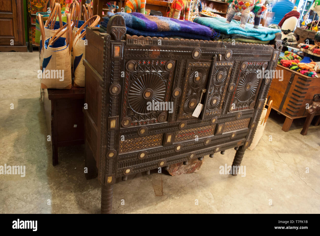 Antique furniture. Retro interior. Home design eastern style.Handmade