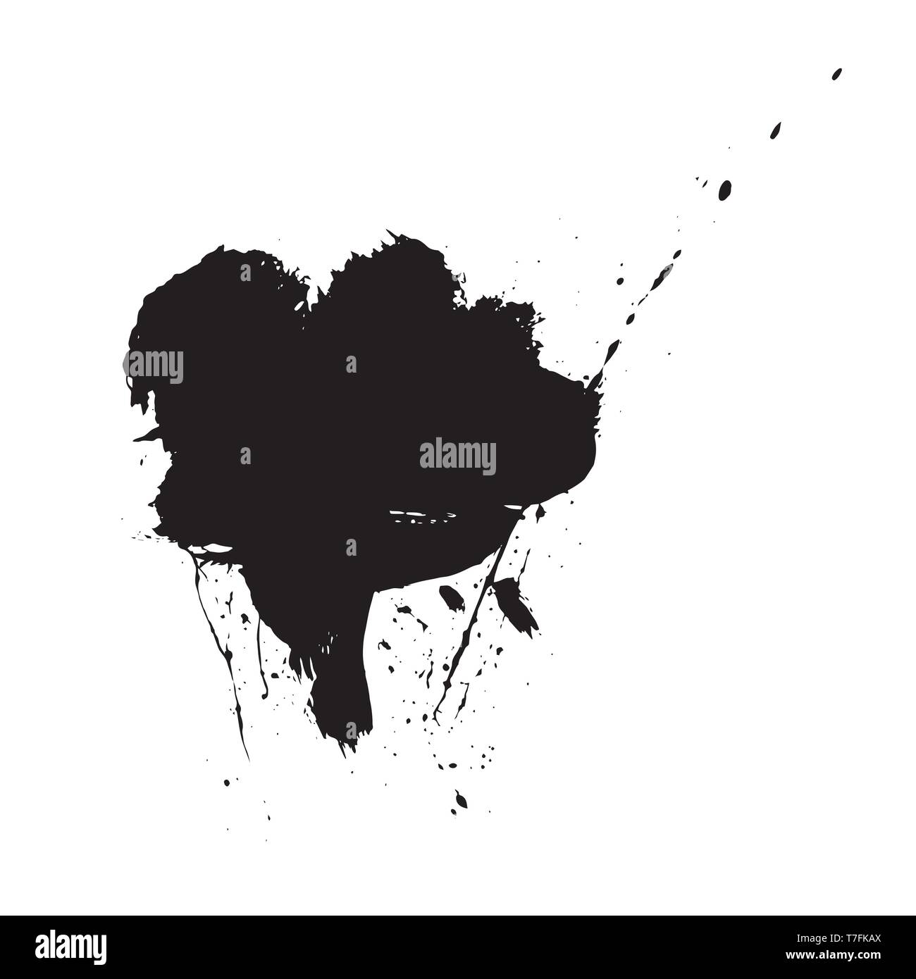 Grunge hand drawn paint brush stripe. Vector black ink brush stroke ...