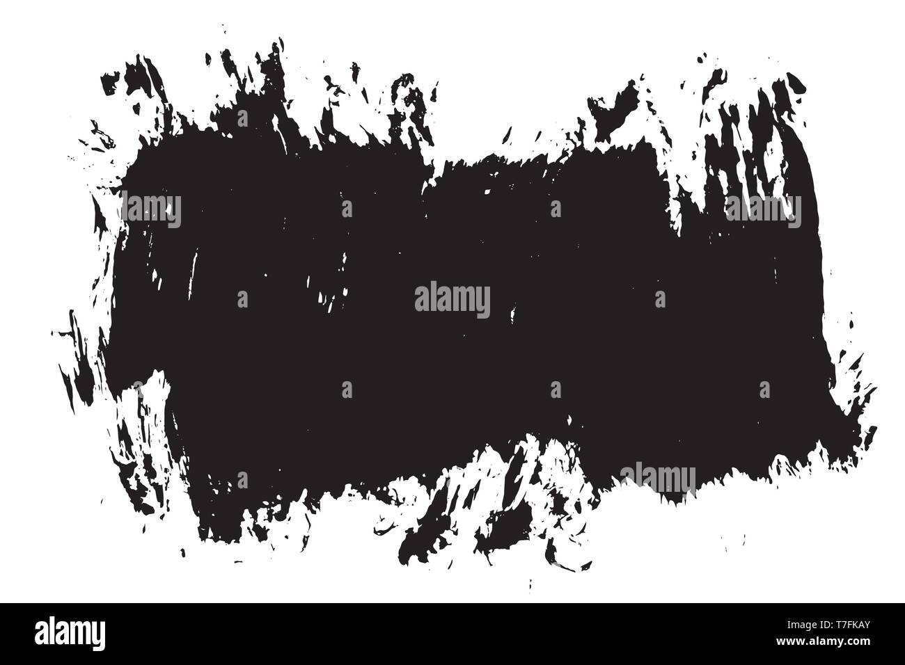 Grunge hand drawn paint brush stripe. Vector black ink brush stroke ...
