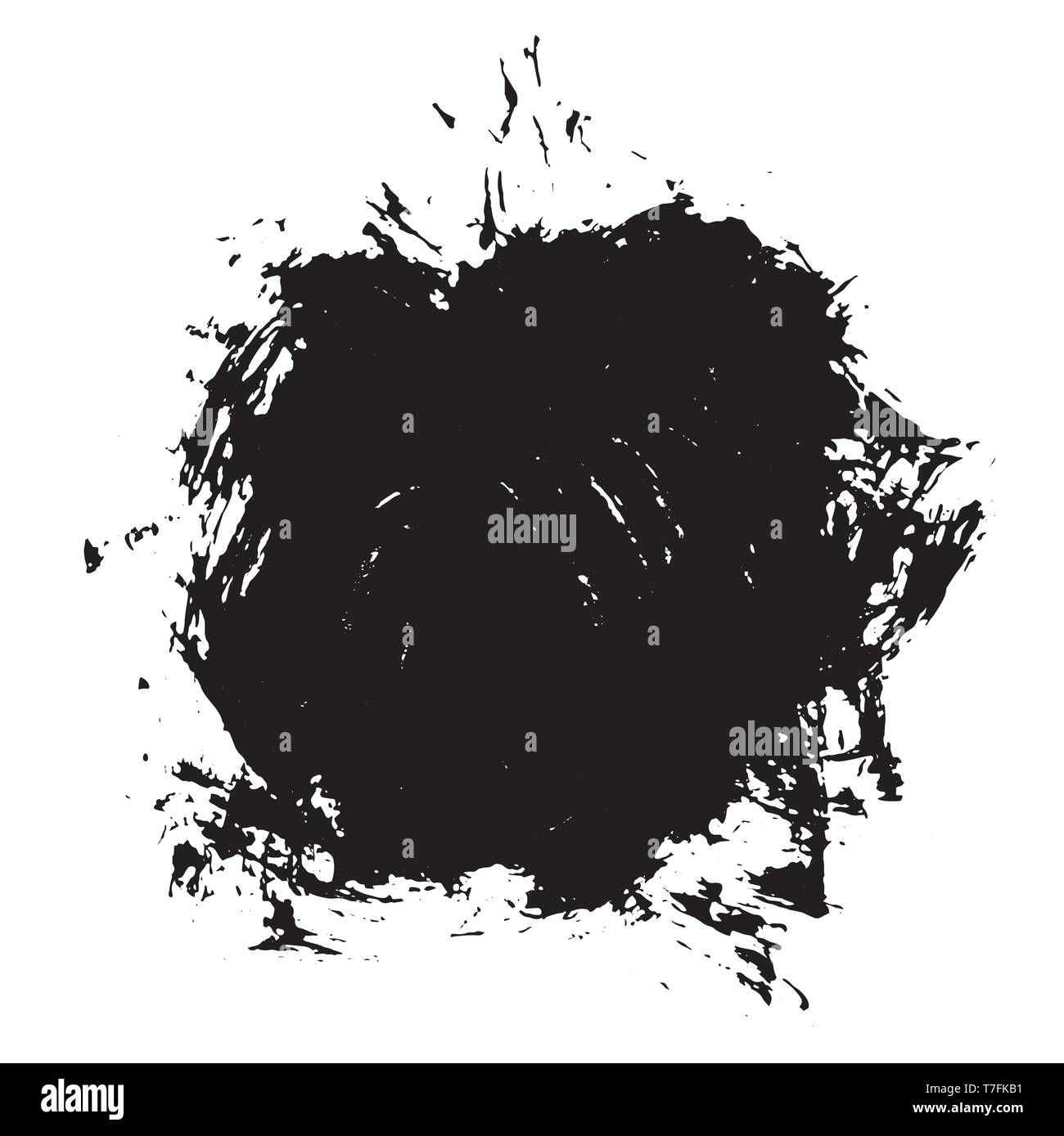 Grunge hand drawn paint brush stripe. Vector black ink brush stroke ...